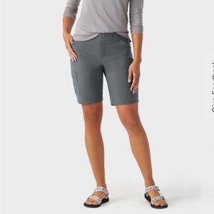 Duluth Trading Dry On The Fly Cargo Shorts Womens 18W Gray Nylon Stretch